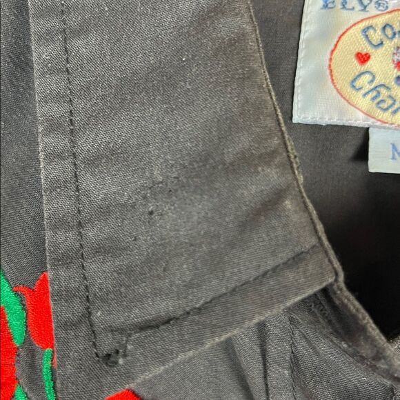 Vintage Ely Country Charmers Embroidered Black and Red Roses Cowgirl Pearl Snap - Picture 4 of 8